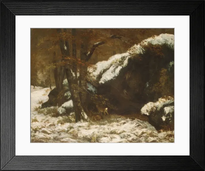 Framed Print : The Deer, ca. 1865. Creator: Gustave Courbet