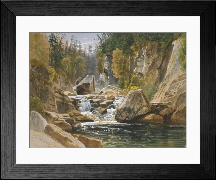 Framed Print : On the Ausable, 1869. Creator: James David Smillie Framed Print : On the Ausable, 1869. Creator: James David Smillie