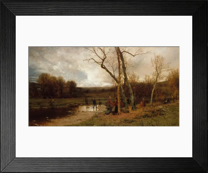 Framed Print : Saturday Afternoon, 1875. Creator: Jervis McEntee Framed Print : Saturday Afternoon, 1875. Creator: Jervis McEntee