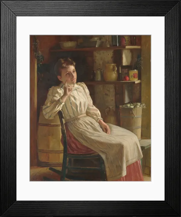 Framed Print : Meditation, ca. 1900-1910. Creator: John George Brown Framed Print : Meditation, ca. 1900-1910. Creator: John George Brown
