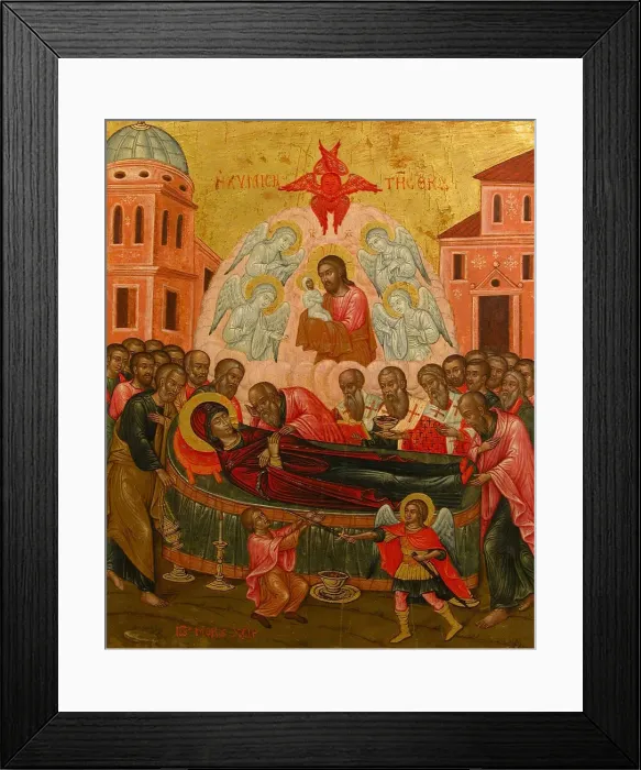 Framed Print : The Dormition of the Virgin. Creator: Ioannes Mokos Framed Print : The Dormition of the Virgin. Creator: Ioannes Mokos