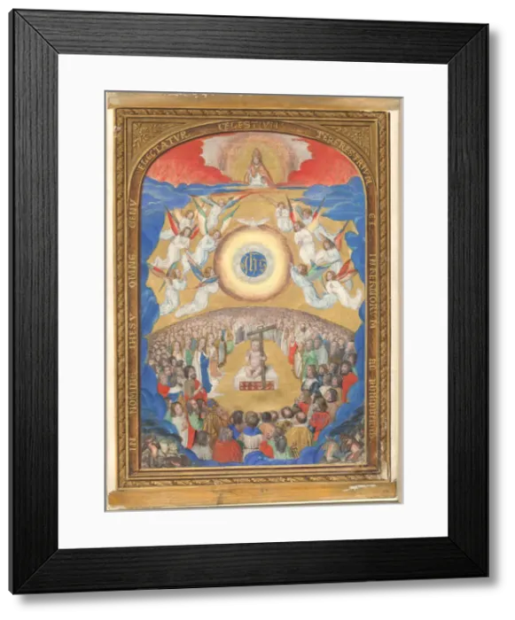 Framed Print : Manuscript Leaf with Adoration of the Holy Name, from a Book of Hours, after 1530 (?) Framed Print : Manuscript Leaf with Adoration of the Holy Name, from a Book of Hours, after 1530 (?)