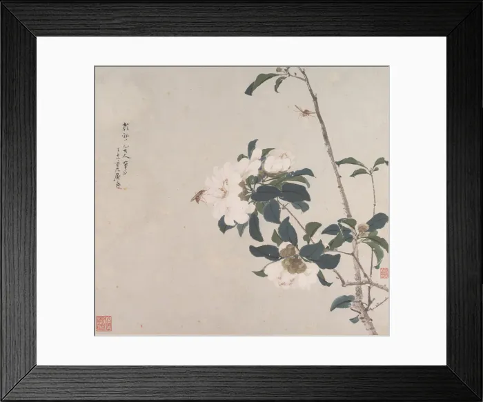 Framed Print : Insects and Flowers. Creator: Ju Lian Framed Print : Insects and Flowers. Creator: Ju Lian