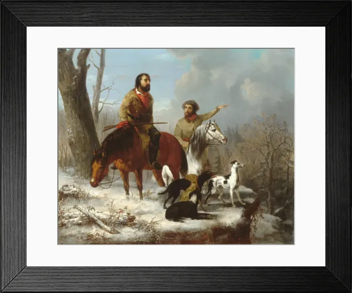 Framed Print : Trappers, ca. 1855. Creators: Jonathan K. Trego, J. L. Williams Framed Print : Trappers, ca. 1855. Creators: Jonathan K. Trego, J. L. Williams