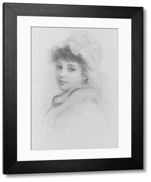 Framed Print : Portrait of a Young Woman. Creator: Samuel Worcester Rowse Framed Print : Portrait of a Young Woman. Creator: Samuel Worcester Rowse