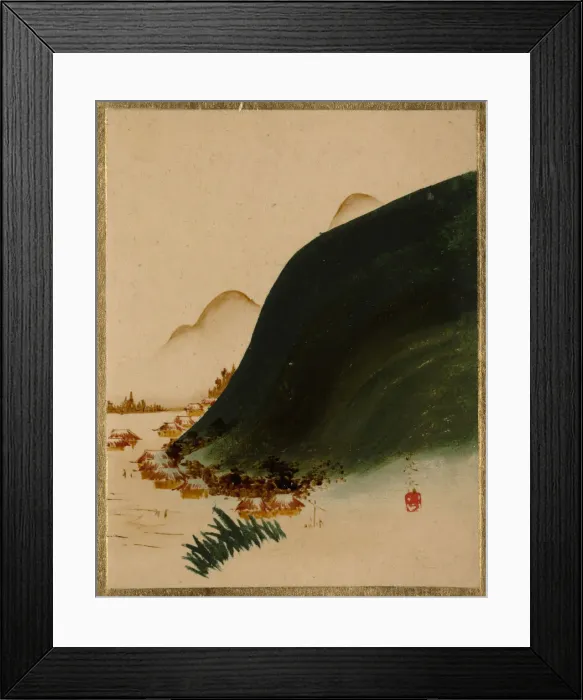 Framed Print : Mountains and Houses. Creator: Shibata Zeshin Framed Print : Mountains and Houses. Creator: Shibata Zeshin