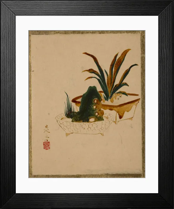 Framed Print : Flowers in Jardinieres. Creator: Shibata Zeshin Framed Print : Flowers in Jardinieres. Creator: Shibata Zeshin