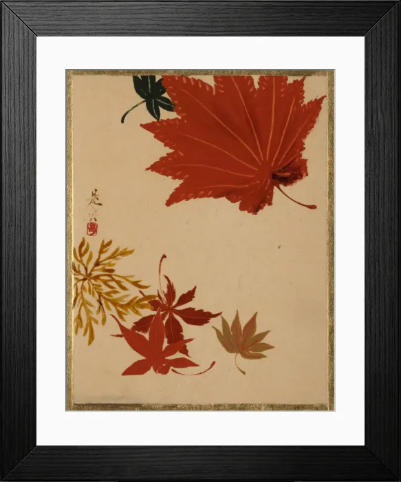 Framed Print : Maple Leaves. Creator: Shibata Zeshin Framed Print : Maple Leaves. Creator: Shibata Zeshin