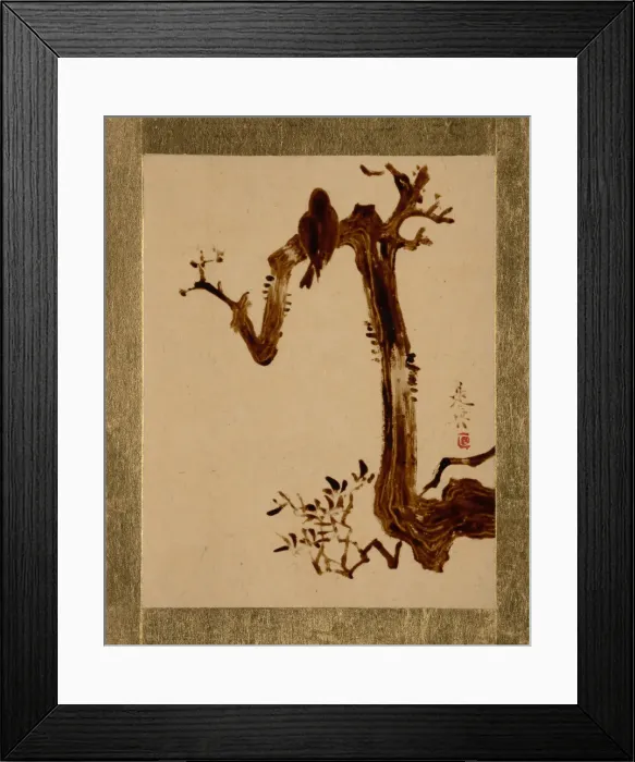 Framed Print : Crow on Tree. Creator: Shibata Zeshin Framed Print : Crow on Tree. Creator: Shibata Zeshin