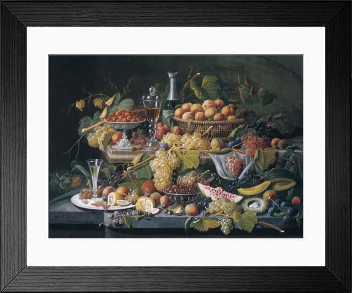 Framed Print : Still Life: Fruit, 1855. Creator: Severin Roesen Framed Print : Still Life: Fruit, 1855. Creator: Severin Roesen