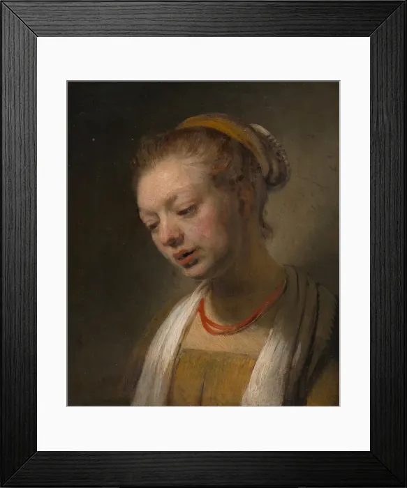 Framed Print : Young Woman with a Red Necklace, ca. 1645. Creator: Unknown Framed Print : Young Woman with a Red Necklace, ca. 1645. Creator: Unknown