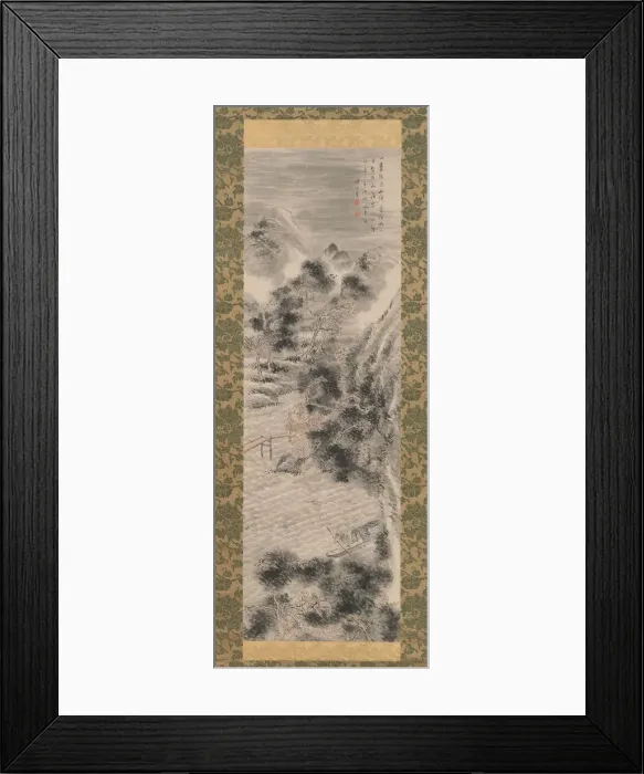 Framed Print : Rainstorm over a River Village, late 18th-early 19th century. Creator: Tanomura Chikuden Framed Print : Rainstorm over a River Village, late 18th-early 19th century. Creator: Tanomura Chikuden