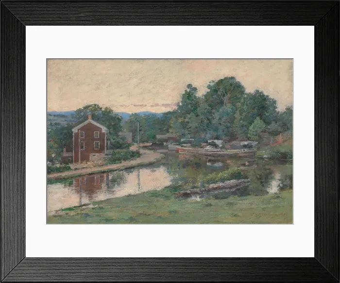 Framed Print : Evening at the Lock, Napanoch, New York, 1893. Creator: Theodore Robinson Framed Print : Evening at the Lock, Napanoch, New York, 1893. Creator: Theodore Robinson
