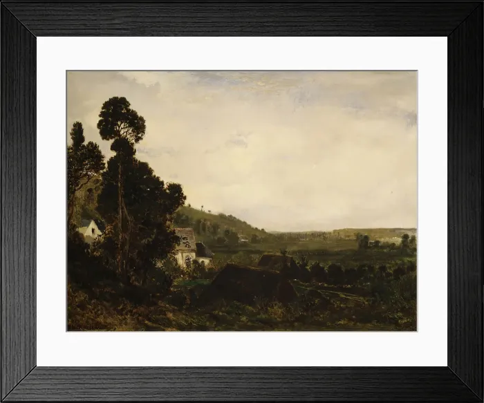 Framed Print : An Old Chapel in a Valley, ca. 1835. Creator: Theodore Rousseau Framed Print : An Old Chapel in a Valley, ca. 1835. Creator: Theodore Rousseau