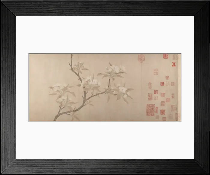 Framed Print : Pear Blossoms, ca. 1280. Creator: Unknown Framed Print : Pear Blossoms, ca. 1280. Creator: Unknown