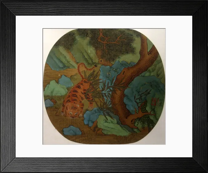Framed Print : Tiger Drinking from a Stream. Creator: Unknown Framed Print : Tiger Drinking from a Stream. Creator: Unknown
