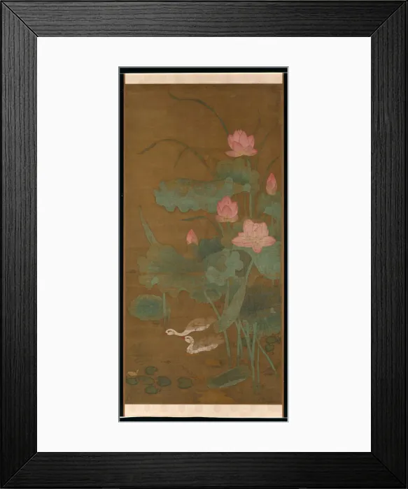 Framed Print : Lotus and waterbirds, ca. 1300. Creator: Unknown Framed Print : Lotus and waterbirds, ca. 1300. Creator: Unknown