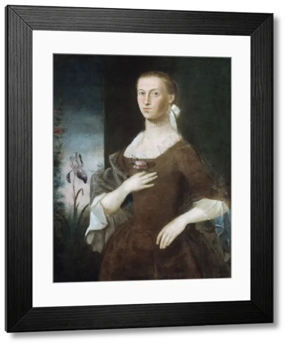 Framed Print : Mrs. Samuel Gardiner, 1763. Creator: William Johnston Framed Print : Mrs. Samuel Gardiner, 1763. Creator: William Johnston