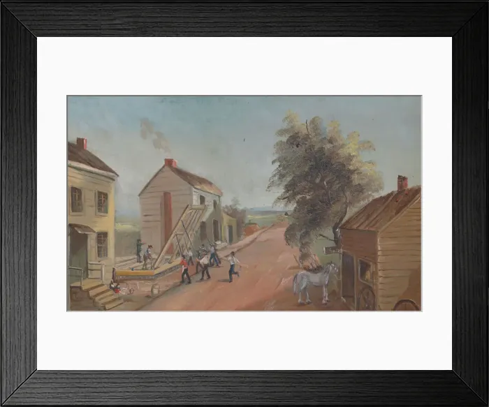 Framed Print : House Raising, 1870s. Creator: William P. Chappel Framed Print : House Raising, 1870s. Creator: William P. Chappel