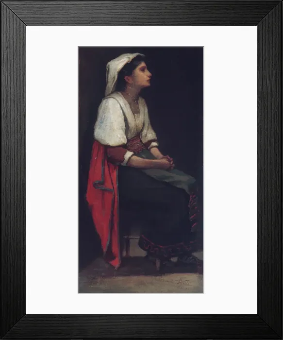 Framed Print : Italian Girl, 1867. Creator: William Morris Hunt Framed Print : Italian Girl, 1867. Creator: William Morris Hunt
