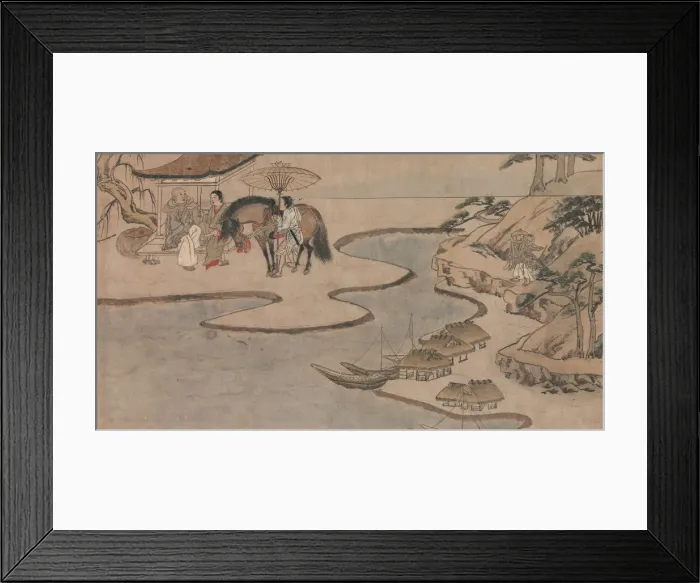 Framed Print : A Long Tale for an Autumn Night (Aki no yo nagamonogatari), ca. 1400. Creator: Unknown Framed Print : A Long Tale for an Autumn Night (Aki no yo nagamonogatari), ca. 1400. Creator: Unknown