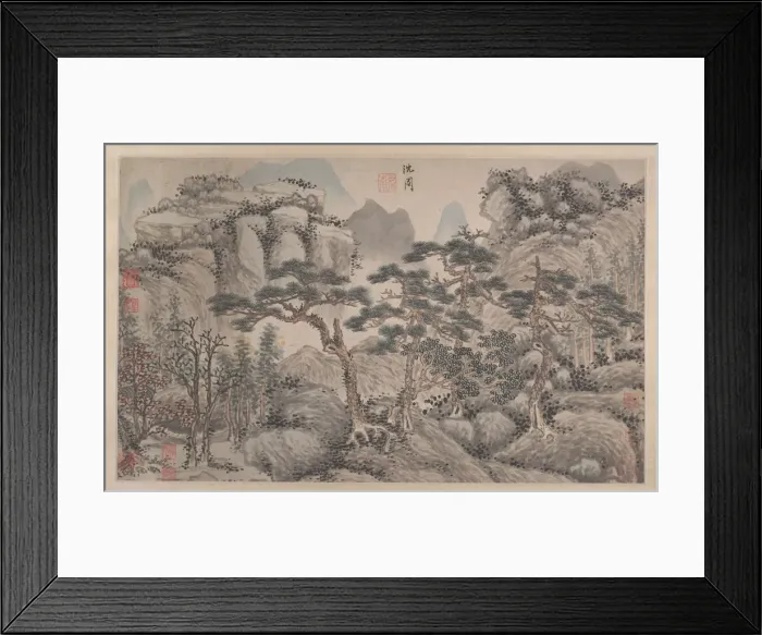 Framed Print : Landscape with Four Pines. Creator: Unknown Framed Print : Landscape with Four Pines. Creator: Unknown