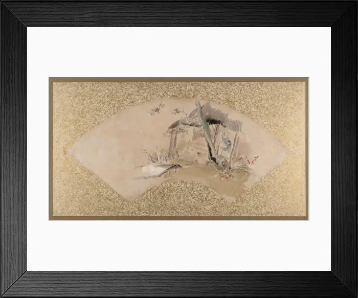 Framed Print : House with Woman and Baby, late 19th century. Creator: Shibata Zeshin Framed Print : House with Woman and Baby, late 19th century. Creator: Shibata Zeshin