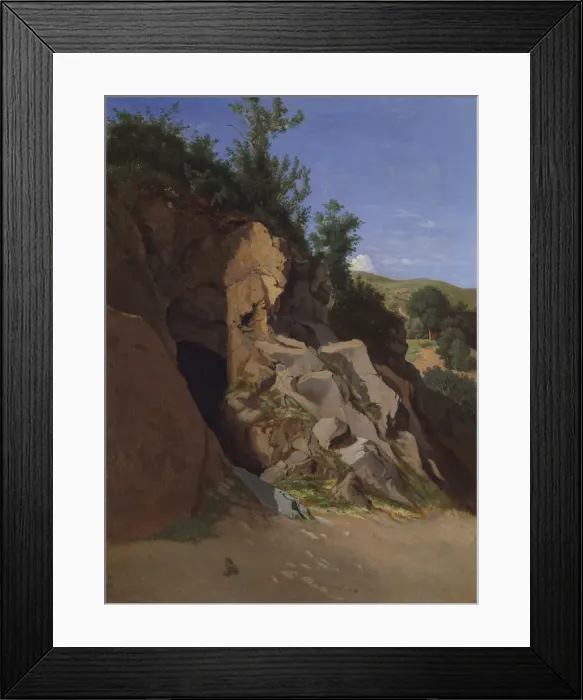 Framed Print : Landscape with a Cave. Creator: Theodore Caruelle d Aligny Framed Print : Landscape with a Cave. Creator: Theodore Caruelle d Aligny