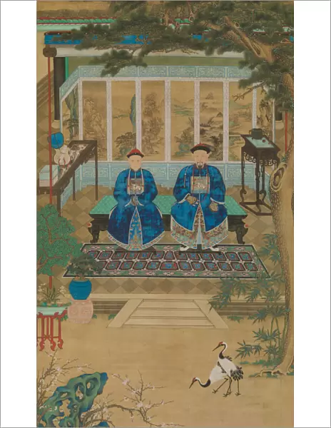Portrait of an imperial censor and his wife, late 18th-early 19th century. Creator: Unknown