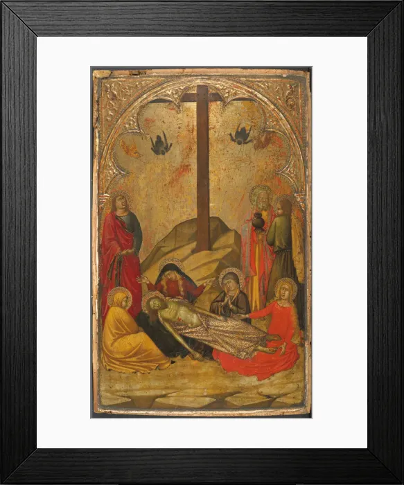 Framed Print : The Lamentation over the Dead Christ, 1370-88. Creator: Workshop of Niccolo di Buonaccorso Framed Print : The Lamentation over the Dead Christ, 1370-88. Creator: Workshop of Niccolo di Buonaccorso