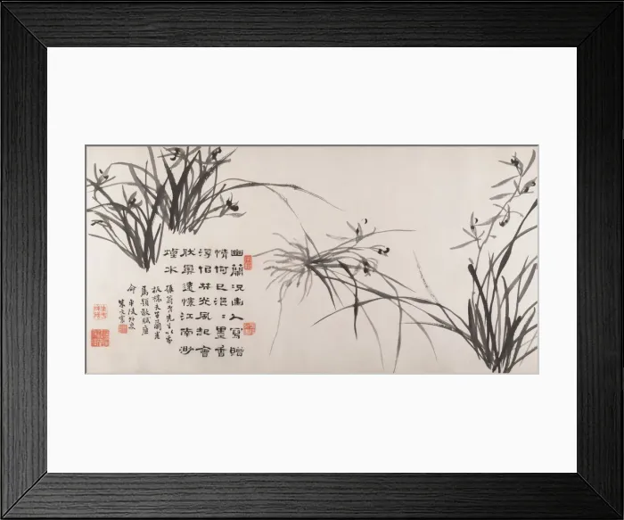 Framed Print : Orchids and Bamboo, dated 1742. Creator: Zheng Xie Framed Print : Orchids and Bamboo, dated 1742. Creator: Zheng Xie