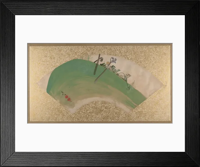Framed Print : Flowers on Grass, late 19th century. Creator: Shibata Zeshin Framed Print : Flowers on Grass, late 19th century. Creator: Shibata Zeshin