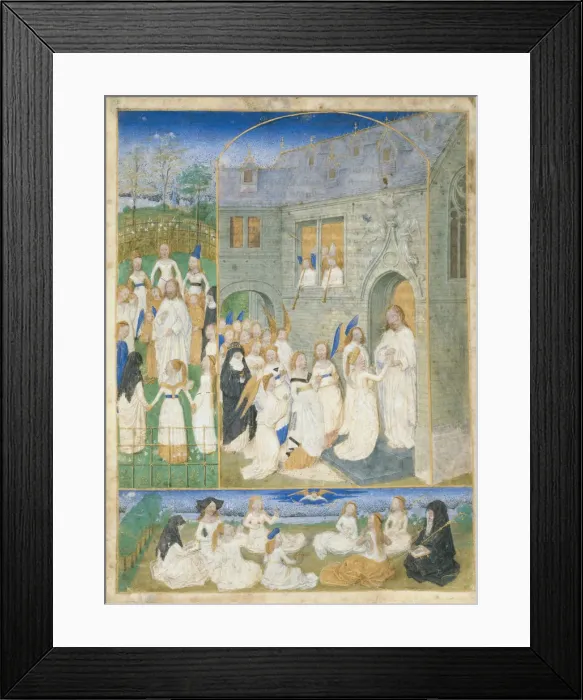 Framed Print : The Holy Virgins Greeted by Christ as They Enter the Gates of Paradise, ca. 1467-70 Framed Print : The Holy Virgins Greeted by Christ as They Enter the Gates of Paradise, ca. 1467-70
