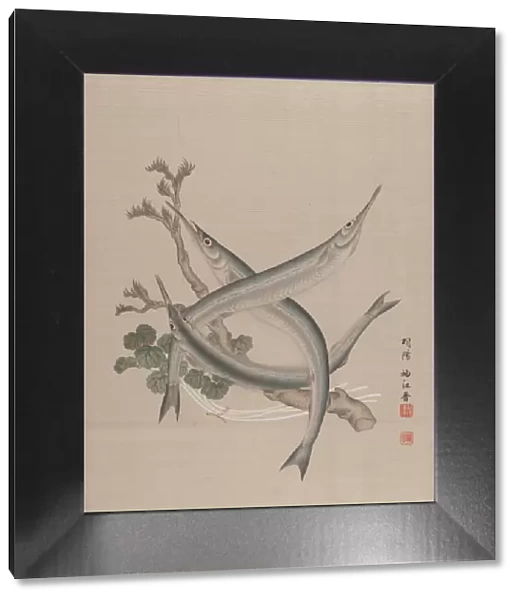 Three Fishes and a Branch, ca. 1890-92. Creator: Seki Shuko