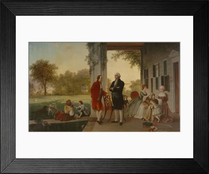 Framed Print : Washington and Lafayette at Mount Vernon, 1784 (The Home of Washington after the War), 1859 Framed Print : Washington and Lafayette at Mount Vernon, 1784 (The Home of Washington after the War), 1859