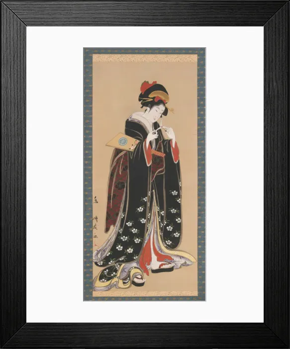 Framed Print : Woman with Battledore and Shuttlecock, 1815-20. Creator: Torii Kiyotomo Framed Print : Woman with Battledore and Shuttlecock, 1815-20. Creator: Torii Kiyotomo