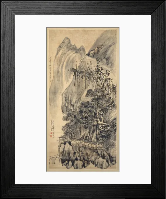 Framed Print : Landscape, dated 1649. Creator: Wang Duo Framed Print : Landscape, dated 1649. Creator: Wang Duo