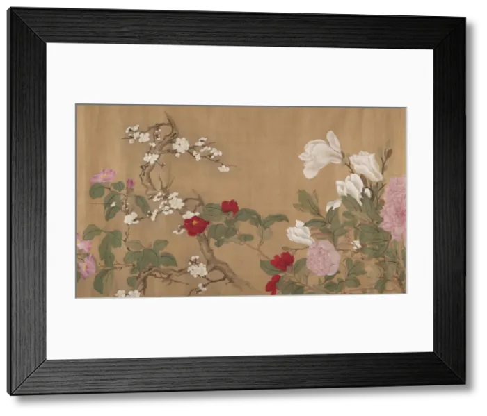 Framed Print : One Hundred Flowers, 18th century. Creator: Unknown Framed Print : One Hundred Flowers, 18th century. Creator: Unknown