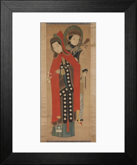 Framed Print : Lady and Attendant, 19th century. Creator: Unknown Framed Print : Lady and Attendant, 19th century. Creator: Unknown