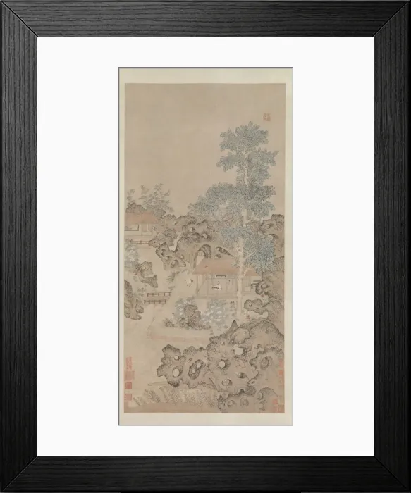 Framed Print : Playing the zither for a crane, mid-16th century. Creator: Unknown Framed Print : Playing the zither for a crane, mid-16th century. Creator: Unknown