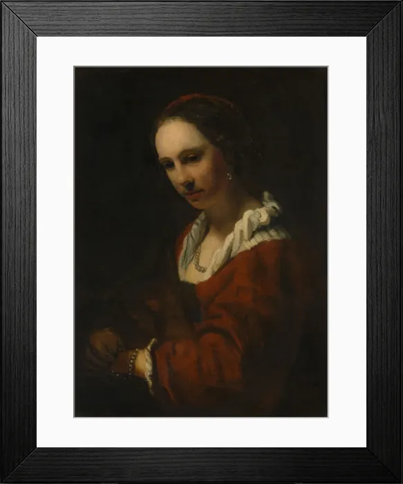 Framed Print : Young Woman with a Pearl Necklace. Creator: Unknown Framed Print : Young Woman with a Pearl Necklace. Creator: Unknown