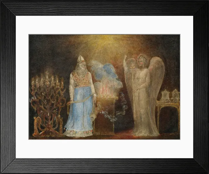 Framed Print : The Angel Appearing to Zacharias, 1799-1800. Creator: William Blake Framed Print : The Angel Appearing to Zacharias, 1799-1800. Creator: William Blake