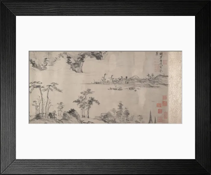 Framed Print : River Landscape, dated 1578. Creator: Xiang Yuanbian Framed Print : River Landscape, dated 1578. Creator: Xiang Yuanbian