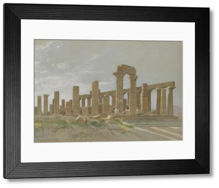 Framed Print : Girgenti (The Temple of Juno Lacinia at Agrigentum), 1881. Creator: William Stanley Haseltine