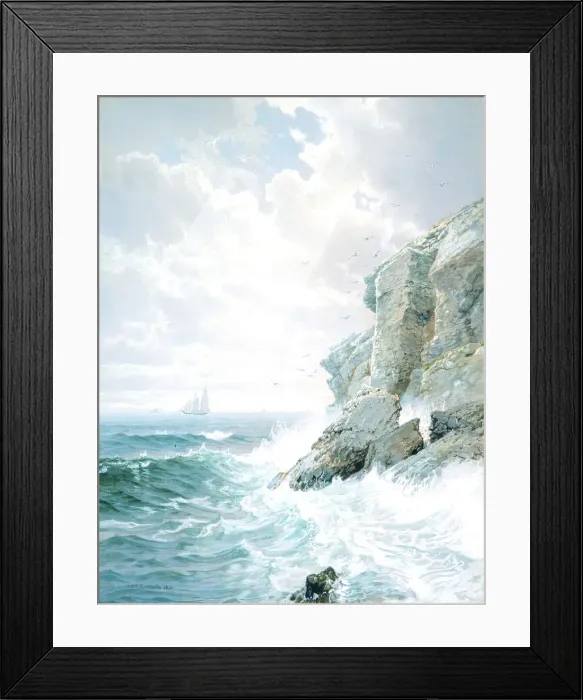 Framed Print : Purgatory Cliff, 1876. Creator: William Trost Richards Framed Print : Purgatory Cliff, 1876. Creator: William Trost Richards