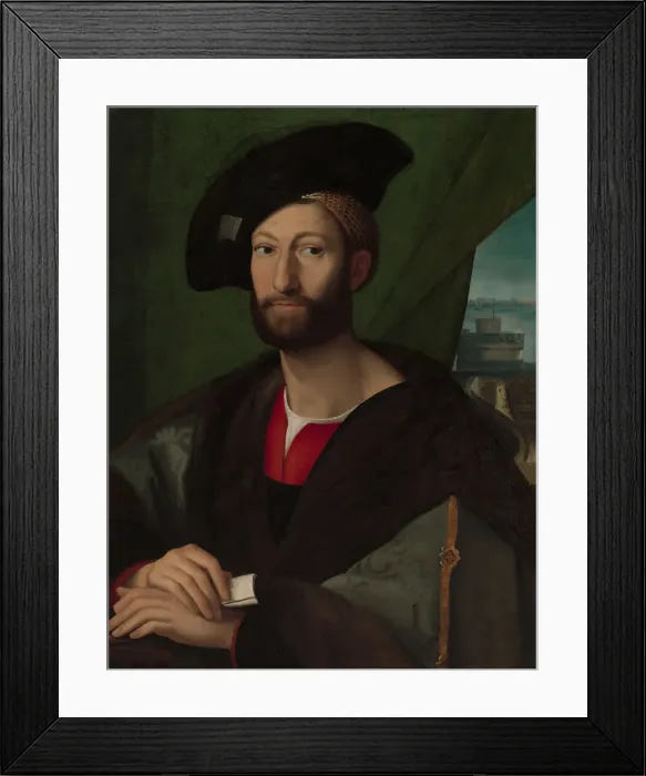 Framed Print : Giuliano de Medici (1479-1516), Duke of Nemours. Creator: Workshop (?) of Raphael (Italian Framed Print : Giuliano de Medici (1479-1516), Duke of Nemours. Creator: Workshop (?) of Raphael (Italian