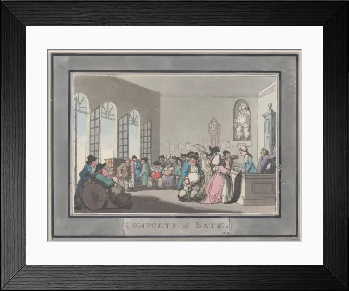 Framed Print : Comforts of Bath, Plate 3, January 6, 1798. January 6, 1798. Creator: Thomas Rowlandson Framed Print : Comforts of Bath, Plate 3, January 6, 1798. January 6, 1798. Creator: Thomas Rowlandson