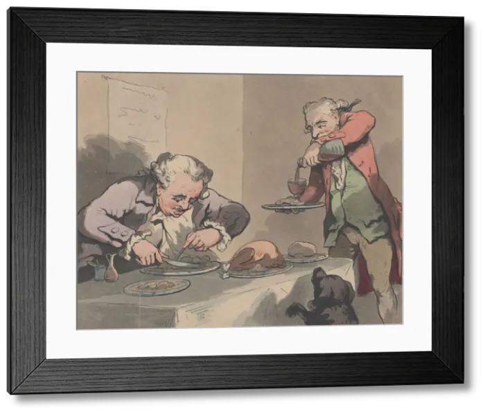 Framed Print : At Dinner, 1790 (?). 1790 (?). Creator: Thomas Rowlandson Framed Print : At Dinner, 1790 (?). 1790 (?). Creator: Thomas Rowlandson
