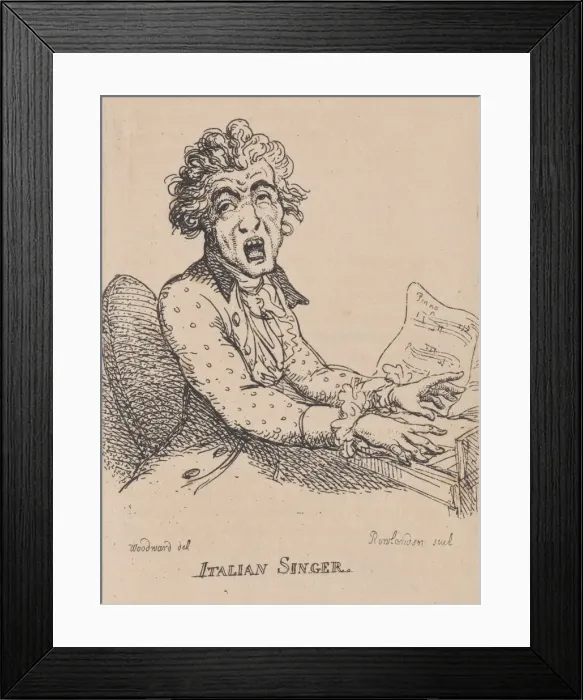 Framed Print : Italian Singer, April 1808. April 1808. Creator: Thomas Rowlandson Framed Print : Italian Singer, April 1808. April 1808. Creator: Thomas Rowlandson