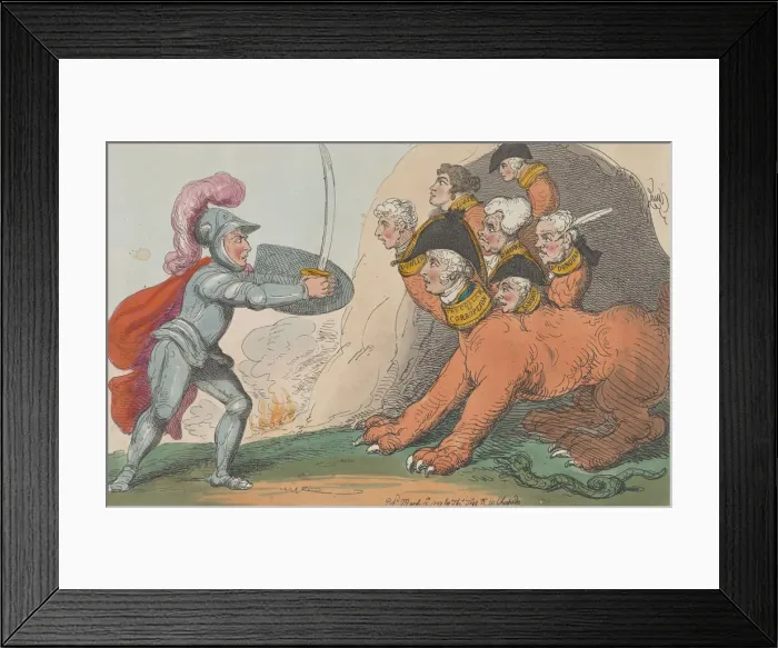 Framed Print : The Champion of Oakhampton, Attacking the Hydra of Gloucester Place, March 15, 1809 Framed Print : The Champion of Oakhampton, Attacking the Hydra of Gloucester Place, March 15, 1809